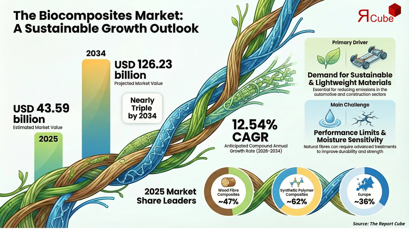 Global Biocomposites Market 2026-2034 infographic covering competitive landscape and insights