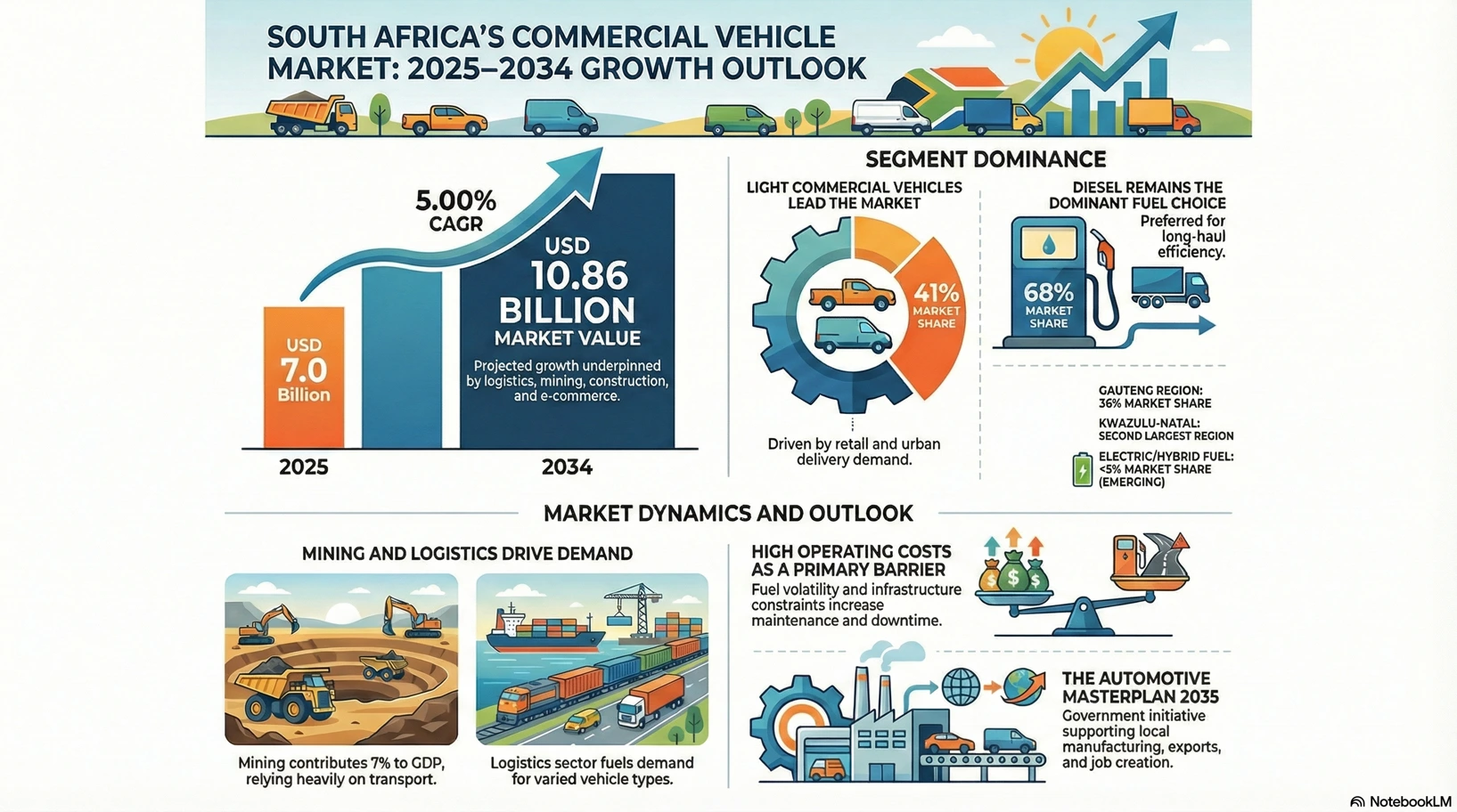 South Africa Commercial Vehicle Market 2026-2034 infographic covering competitive landscape and insights