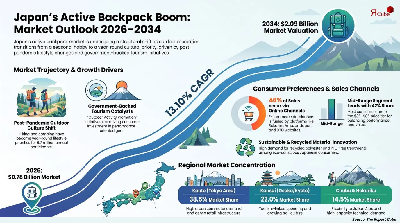 Japan Active Backpack Market Report and Forecast 2026-2034