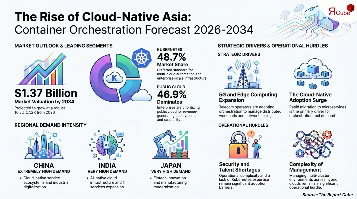 Asia Container Orchestration Market to Reach USD 1370.87 Million by 2034