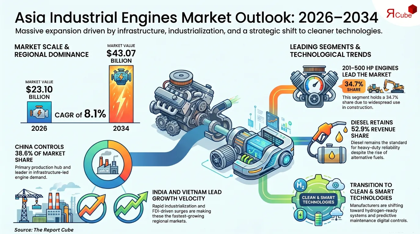 Asia Industrial Engines Market Report and Forecast 2026-2034