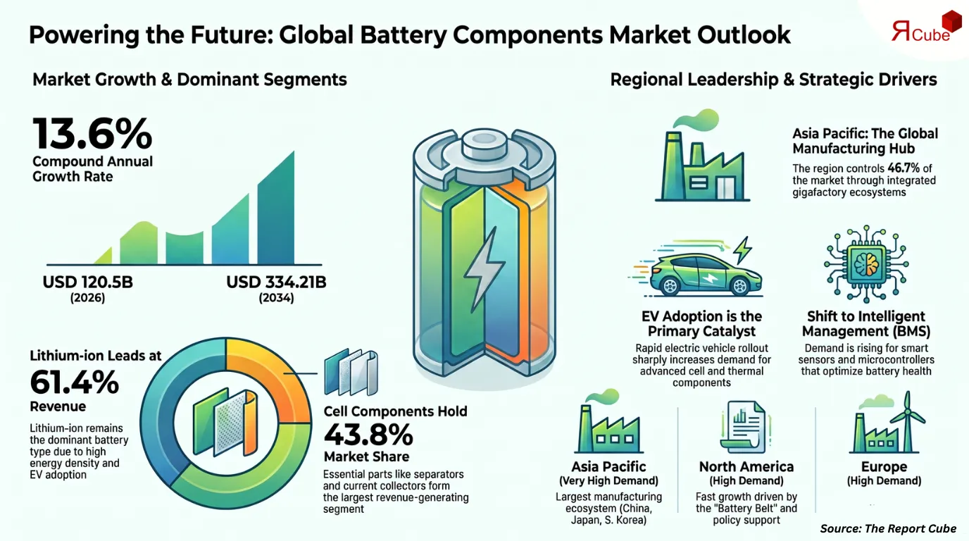 Global Battery Components Market Report and Forecast 2026-2034