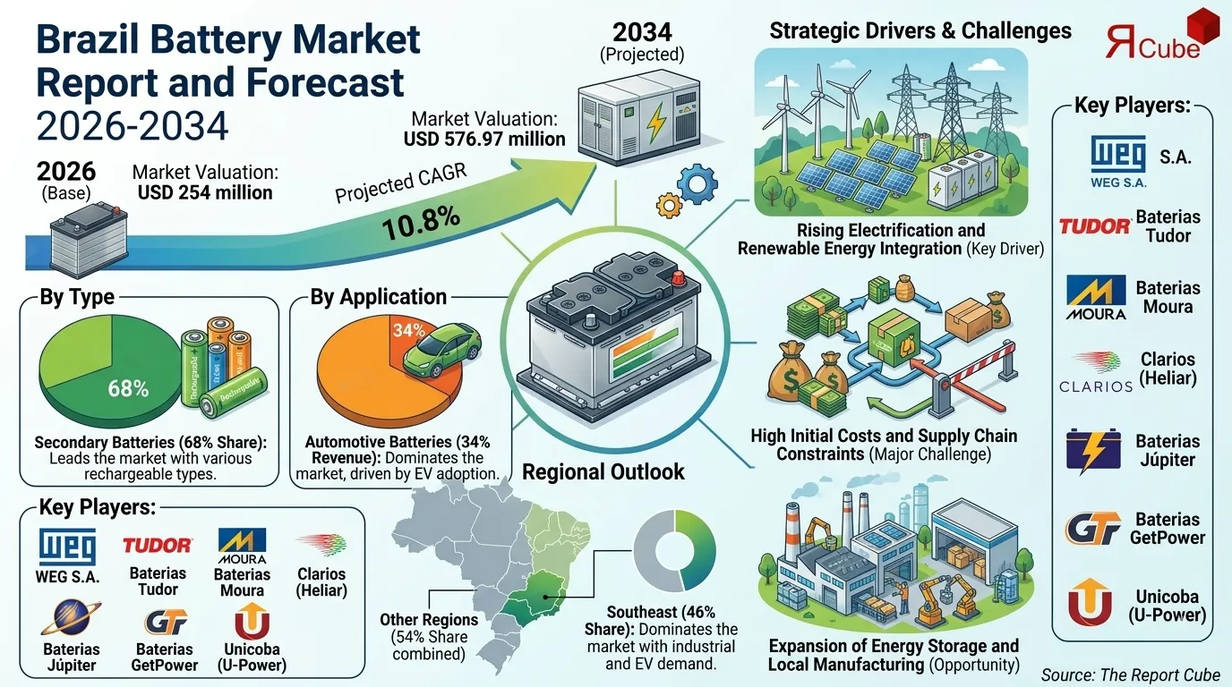 Brazil Battery Market Size, Competitive Landscape & Scope