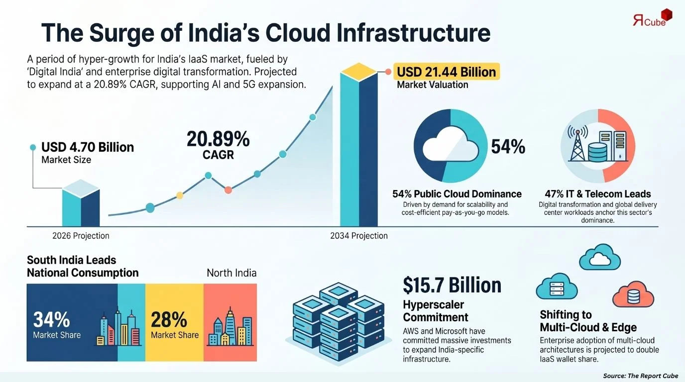 India Cloud Infrastructure as a Service Market Size