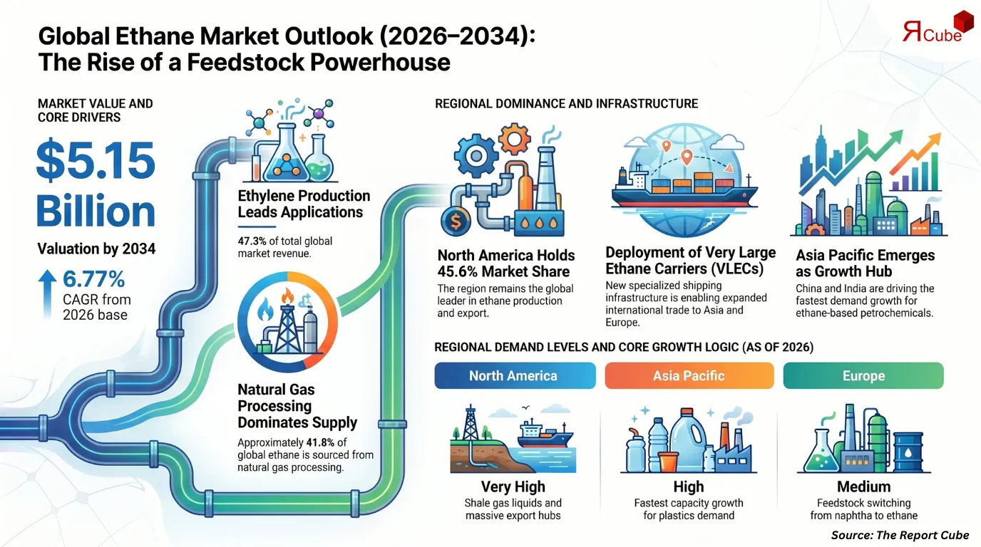 Ethane Market Size to Reach USD 5.15 Billion by 2034 at 6.77% CAGR