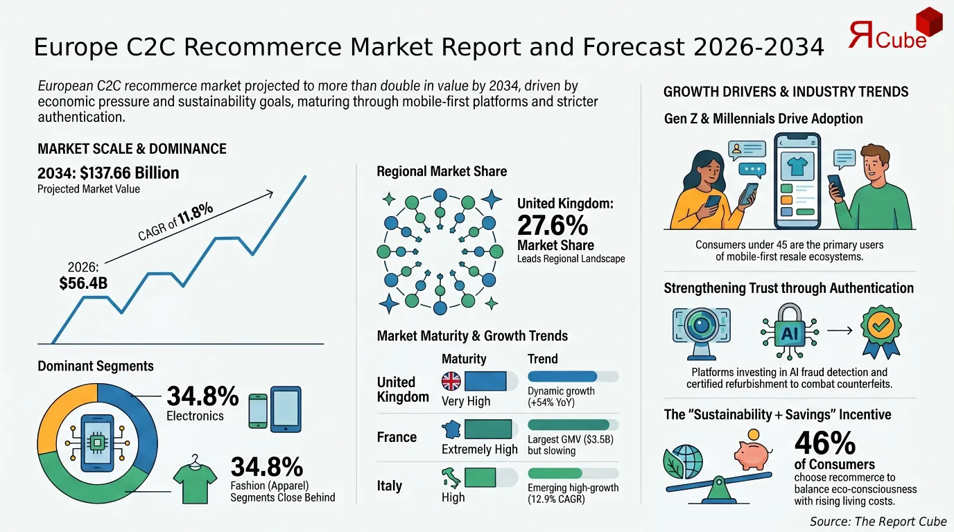 Europe C2C Recommerce Market Analysis, Value and Scope 2034