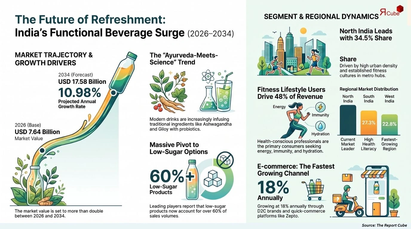 India Functional Beverages Market Report and Forecast 2026-2034