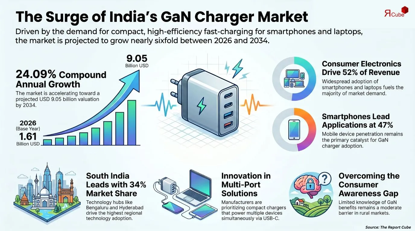 India GaN Powered Chargers Market Report and Forecast 2026-2034