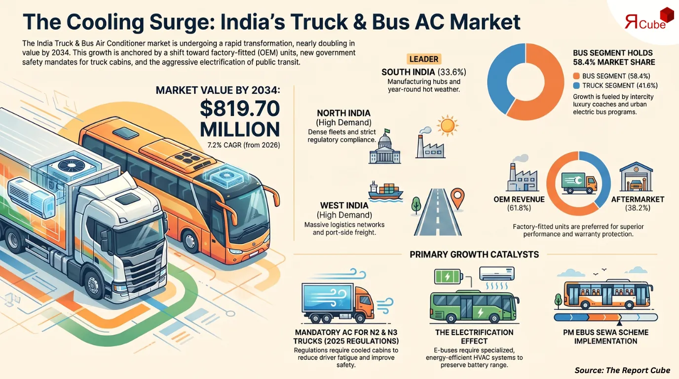 India Truck & Bus Air Conditioner Market Report and Forecast 2026-2034
