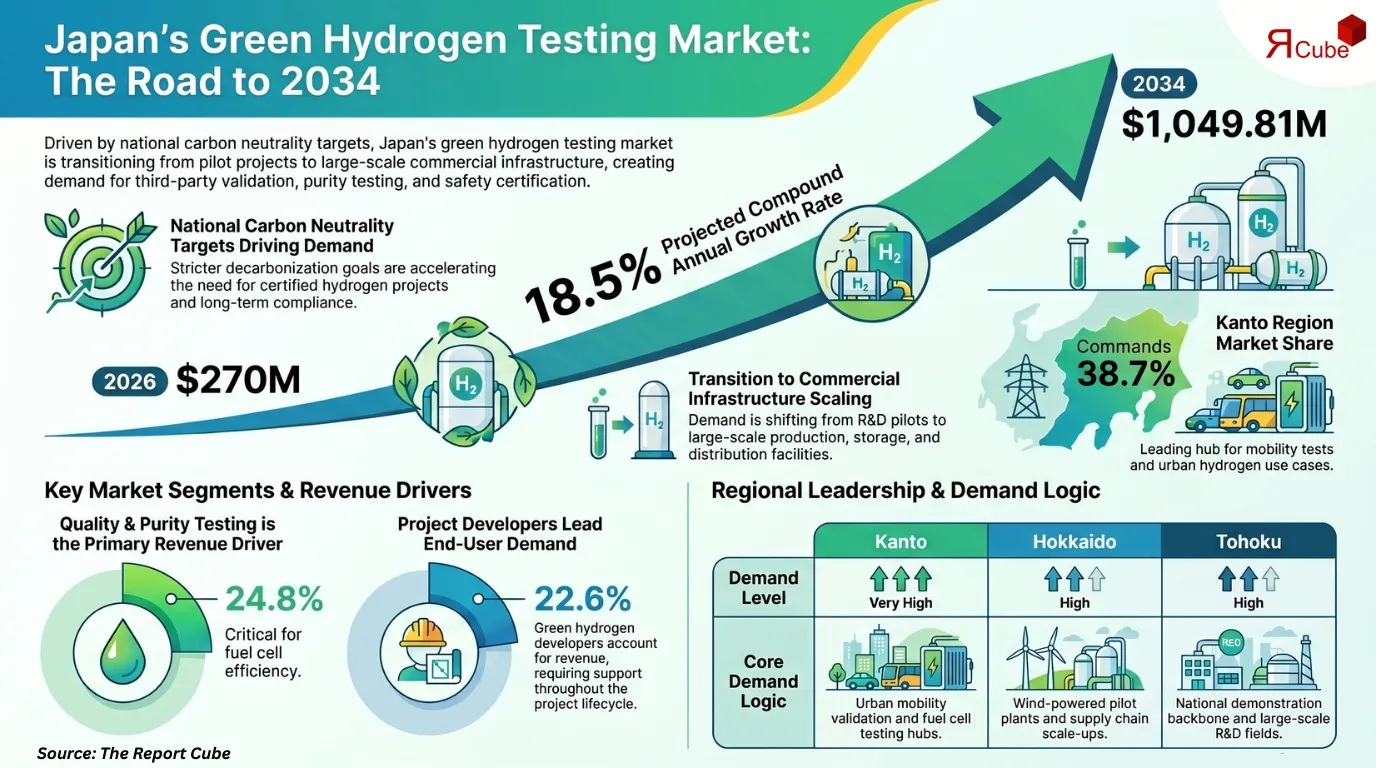 Japan Green Hydrogen Testing Market Report and Forecast 2026-2034