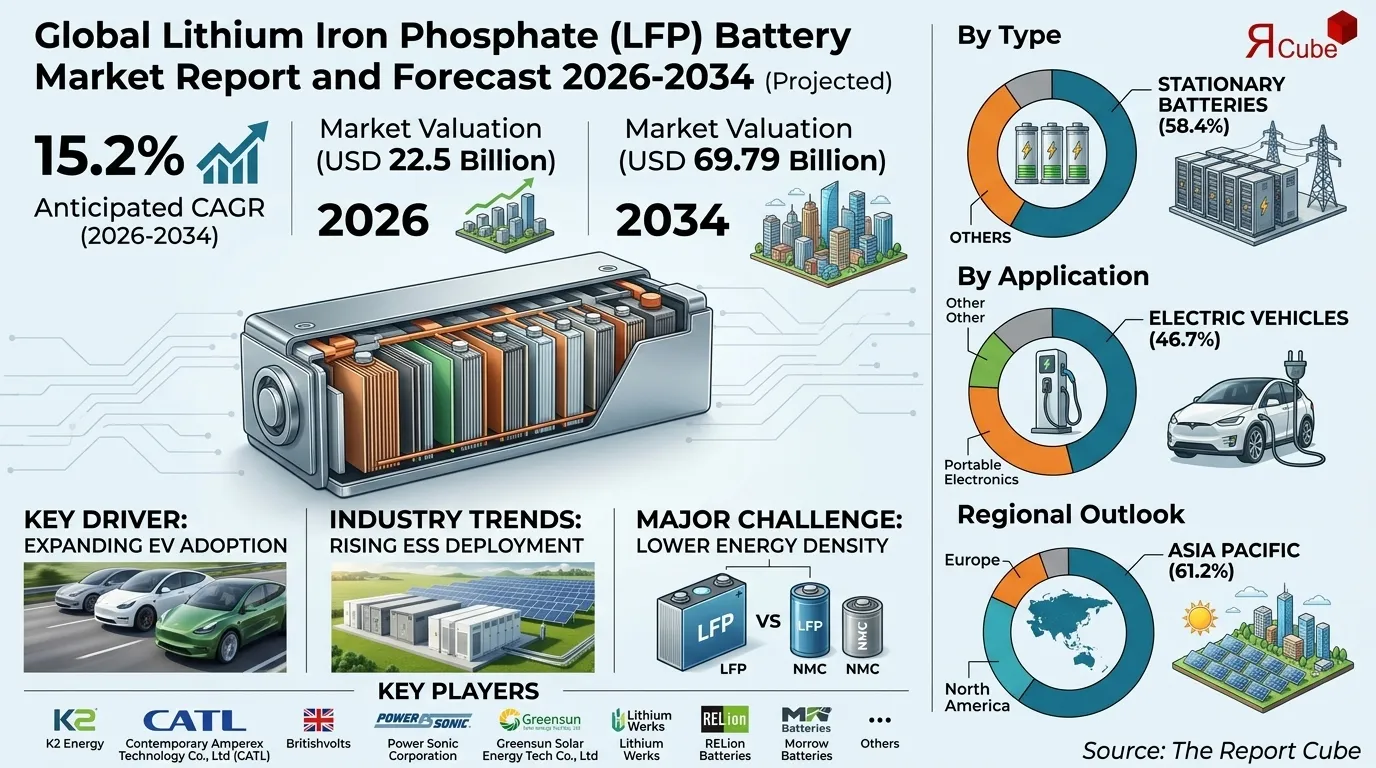 LFP Battery Market Size, Share & Growth 2034