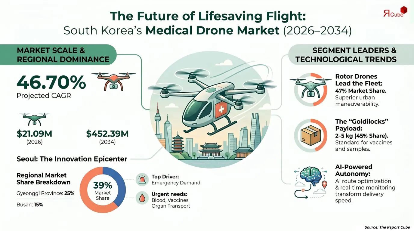 South Korea Medical Drones Market Report and Forecast 2026-2034