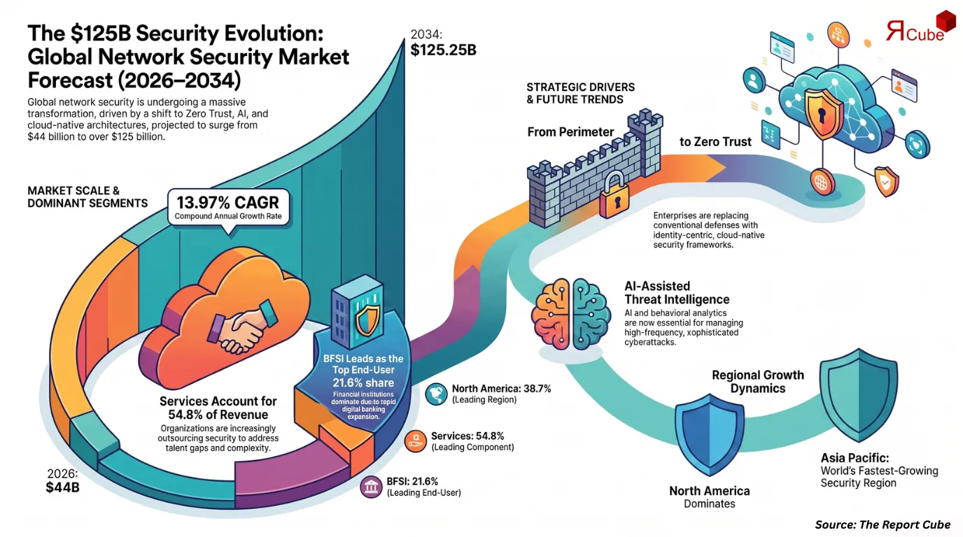 Network Security Market to Reach USD 125.25 Billion by 2034 at 13.97% CAGR