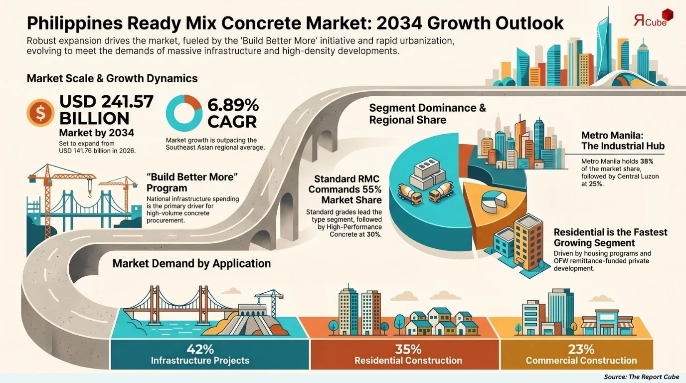 Philippines Ready Mix Concrete Market Size, Share, Trends & Forecast 2026-2034