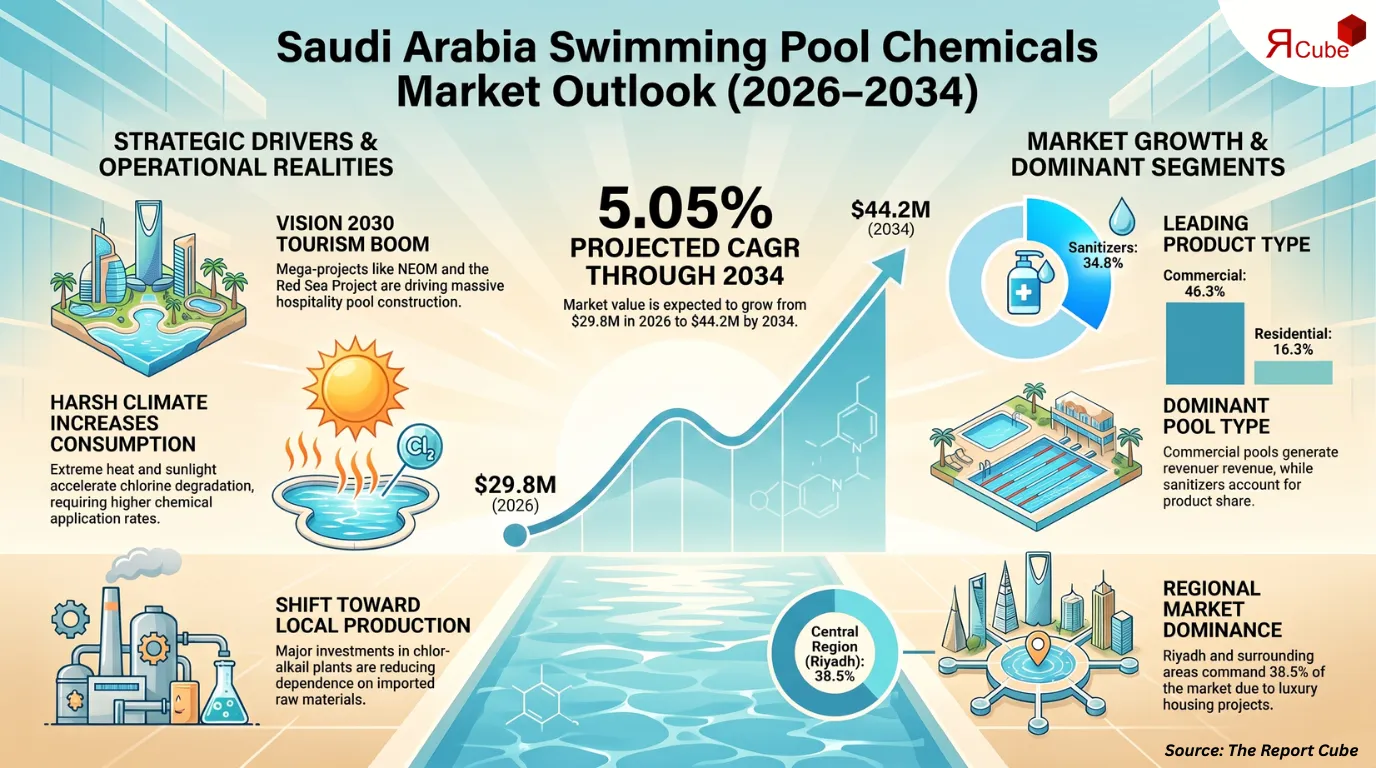 Saudi Arabia Swimming Pool Chemicals Market Report and Forecast 2026-2034