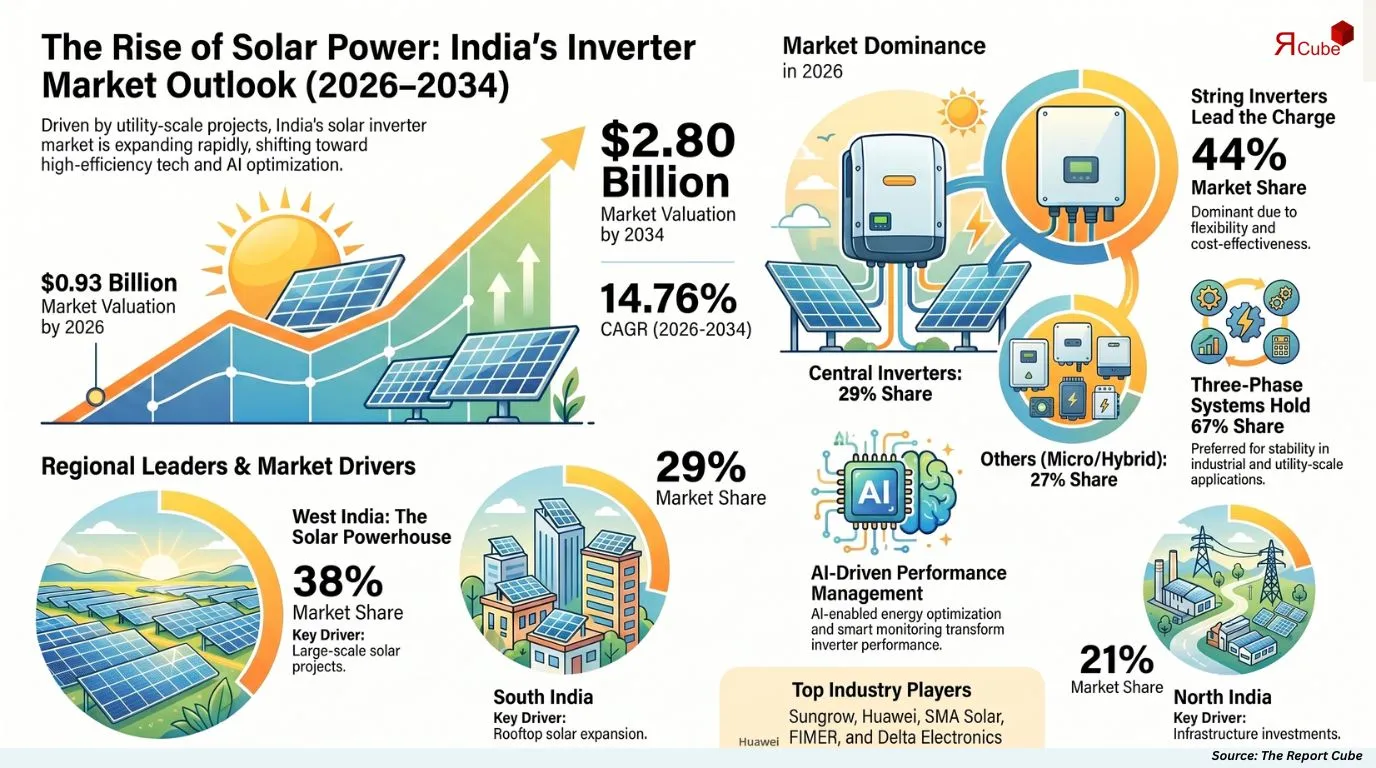India Solar Inverter Market Report and Forecast 2026-2034