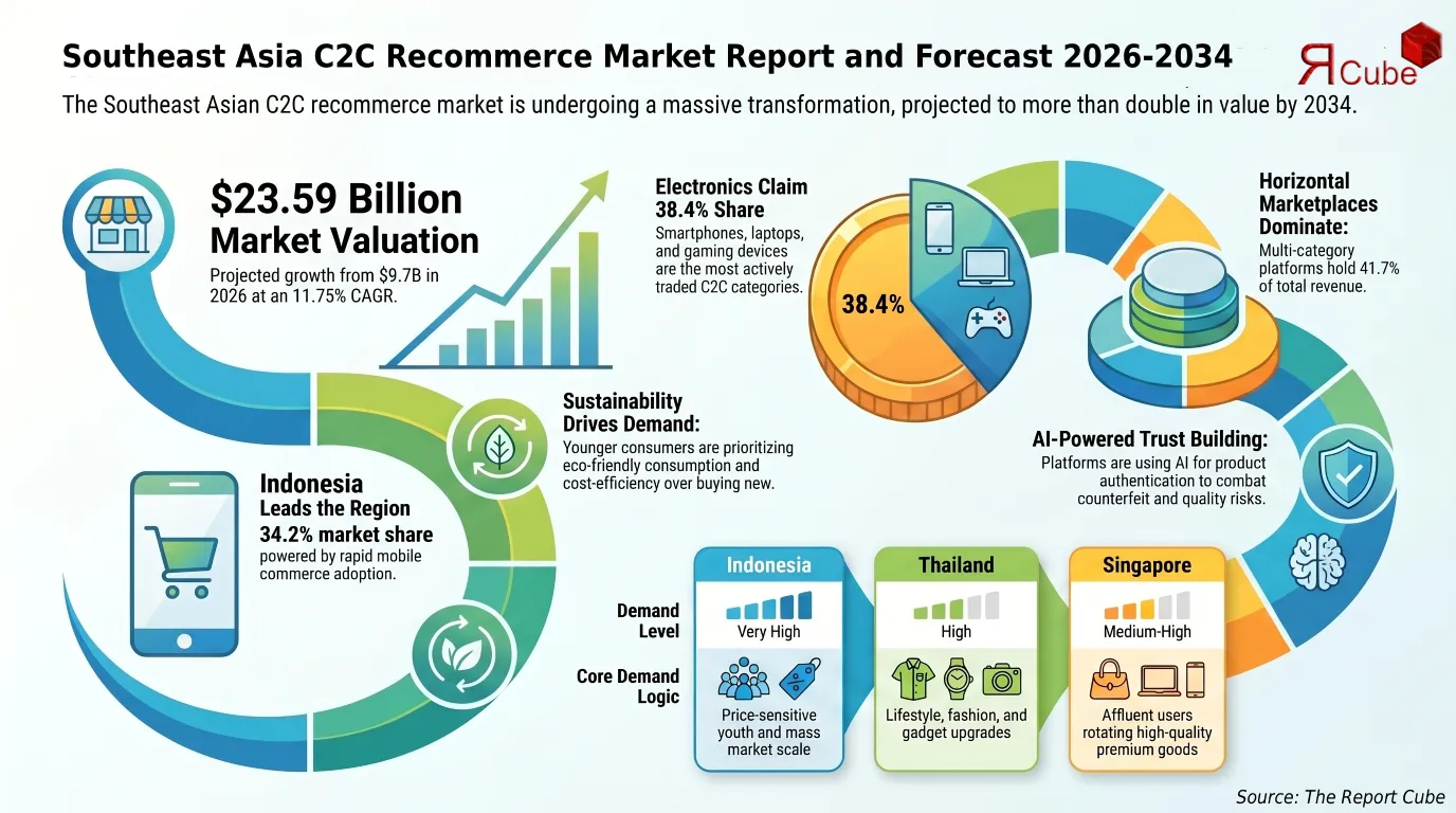 Southeast Asia C2C Recommerce Market Value, Revenue & Companies Share by 2034