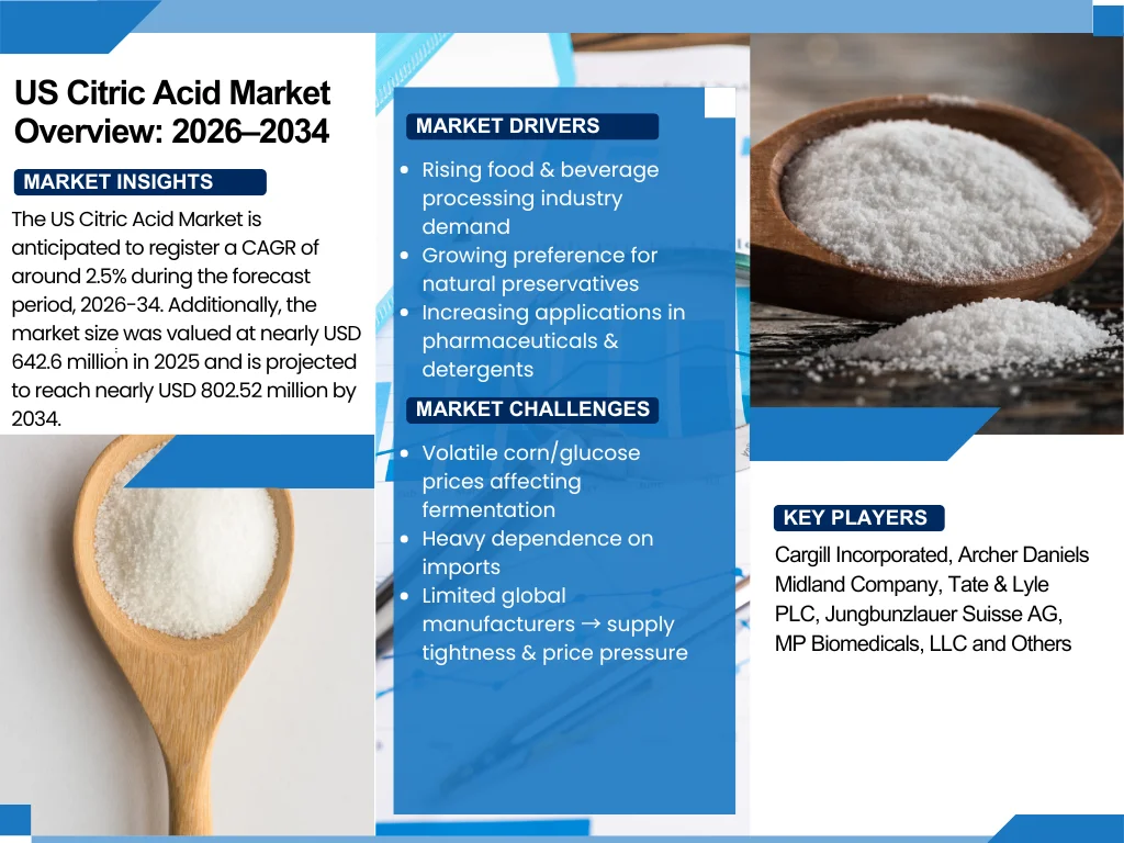 US Citric Acid Market Report and Forecast 2026-2034
