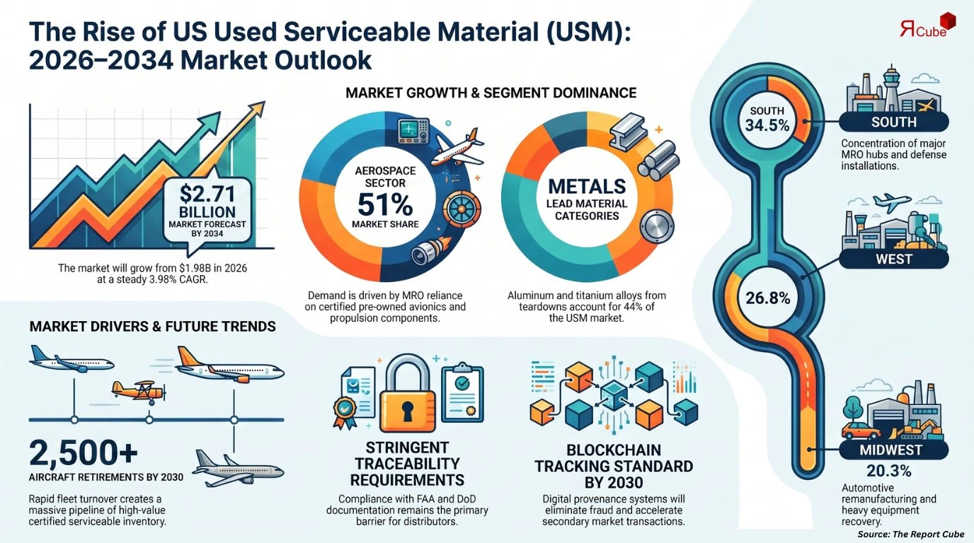 US Used Serviceable Material (USM) Market Report and Forecast 2026-2034